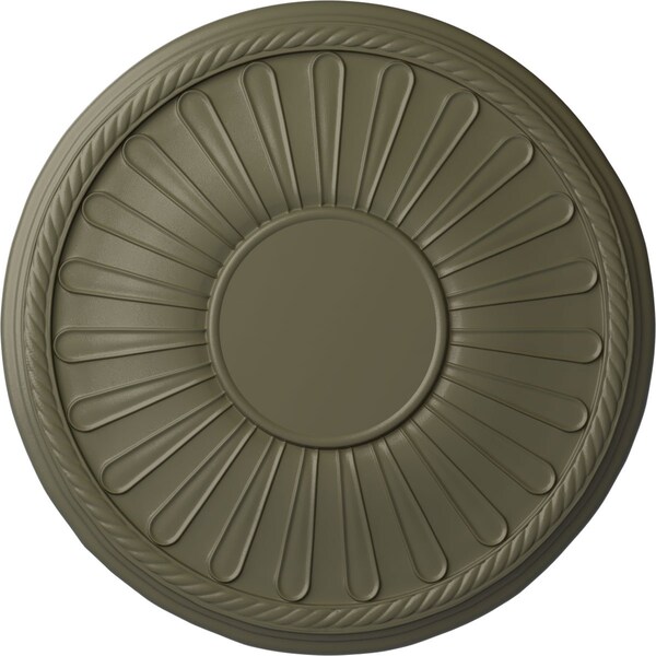Ekena Millwork Leandros Ceiling Medallion (Fits Canopies up to 6 3/8"), 19 7/8"OD x 1 1/4"P, Spartan Stone CM22LNSSF - main